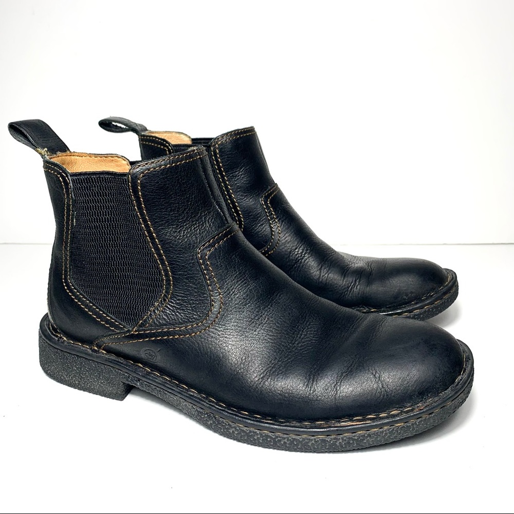 Born Aiden Mens Chelsea Ankle Black Leather 8.5